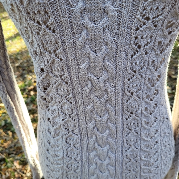 Free People Open back sweater knit oatmeal tie back XS Days of Our Lives - Picture 6 of 10